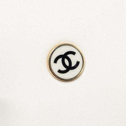 Chanel 21s Perfume Bottle Evening Bag Lambskin Black/White L