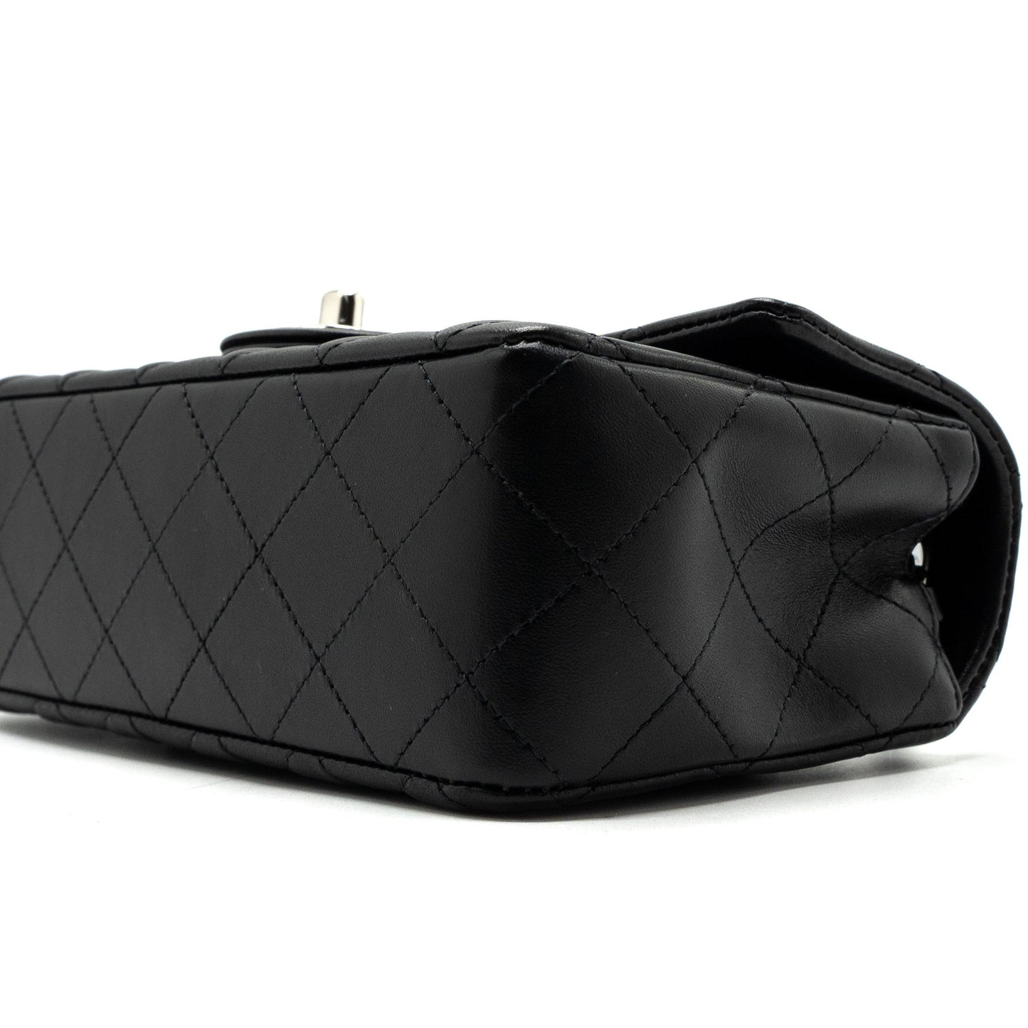 Chanel mini rectangular flap bag lambskin black  (MICrochip)