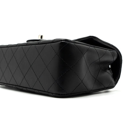 Chanel mini rectangular flap bag lambskin black  (MICrochip)