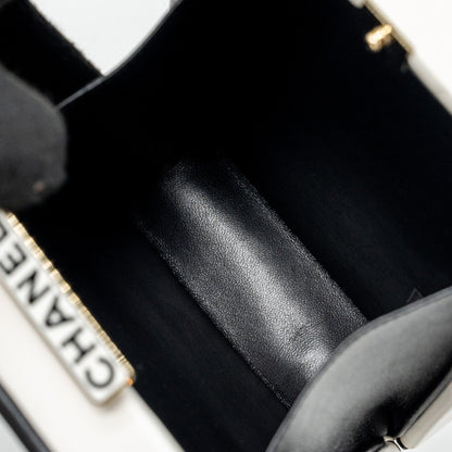 Chanel 21s Perfume Bottle Evening Bag Lambskin Black/White L
