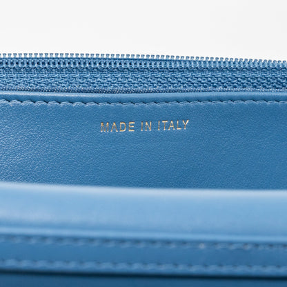 Chanel pearl crush wallet on chain denim blue  (microchip)