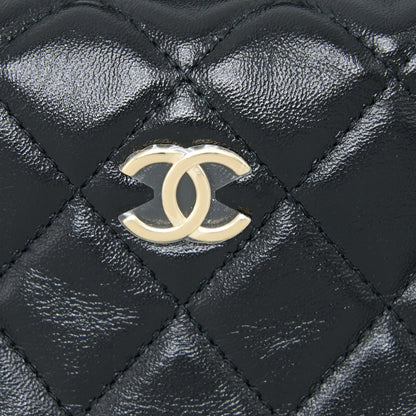 Chanel 23c Round Cruise Pouch Lambskin Black L (Microchip)
