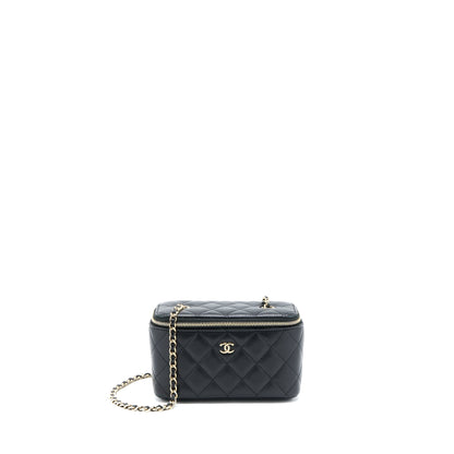 Chanel Long Vanity With Chain Lambskin Black L