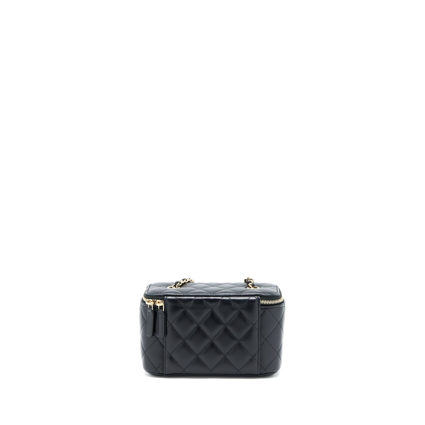 Chanel Long Vanity With Chain Lambskin Black L