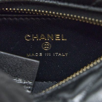 Chanel 23c Round Cruise Pouch Lambskin Black L (Microchip)