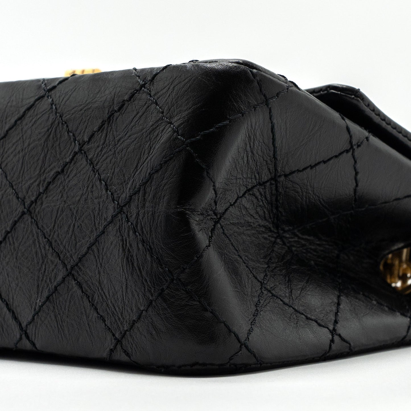 Chanel Mini 2.55 Reissue Flap Bag Aged Calfskin Black