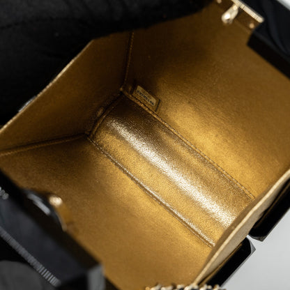 Chanel 17A Perfume Bottle Clutch Evening Bag Black / Bronze L