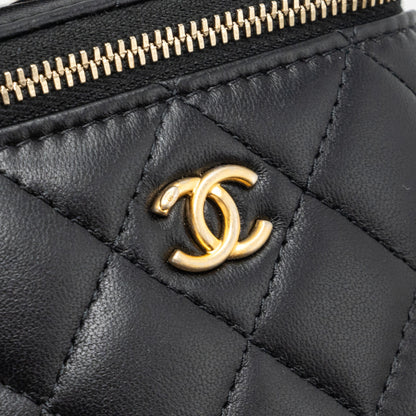 Chanel pearl crush mini vanity with chain lambskin Black