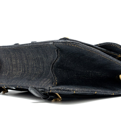 Chanel 23S Flap Backpack Denim Dark Blue Brushed  (Microchip)