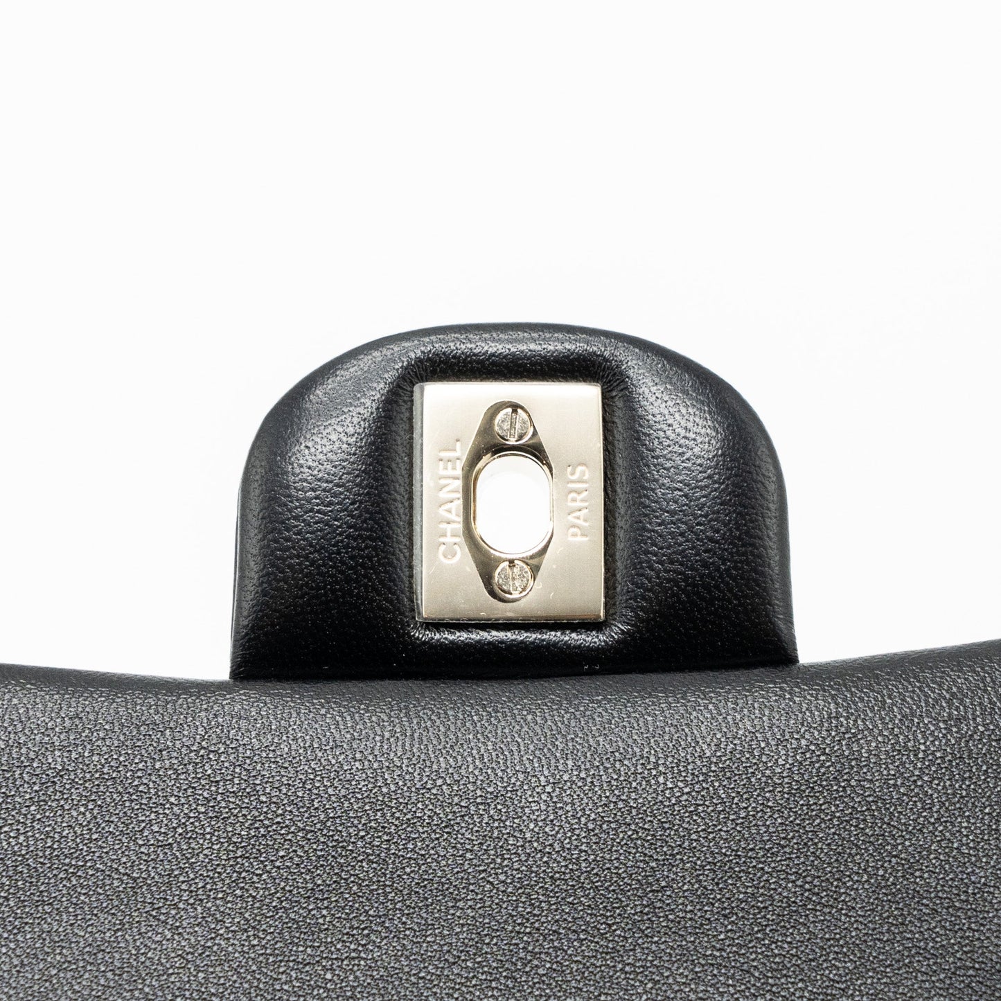 Chanel top handle mini rectangular flap bag lambskin black L (microchip)