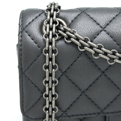 Chanel Mini 2.55 Reissue Flap Bag Goatskin Dark Grey Ruthenium Hardware