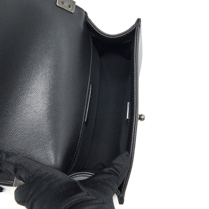 Chanel Small Boy Bag Caviar Black Ruthenium Hardware