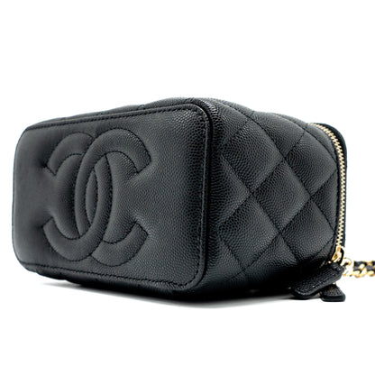 Chanel Long Vanity with Chain Caviar Black L (Microchip)