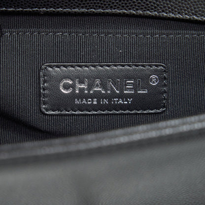 Chanel Small Boy Bag Caviar Black Ruthenium Hardware