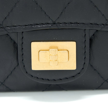 Chanel 2.55 Reissue Flap Card Holder Aged Calfskin Black  (Microchip)