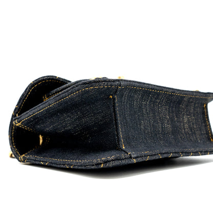 Chanel 23S Flap Bag Denim Dark Blue Brushed  (Microchip)