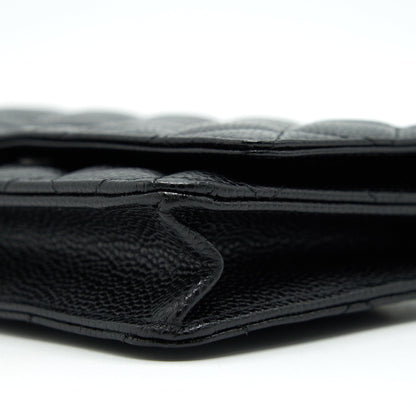Chanel Caviar Classic Wallet on Chain black Caviar