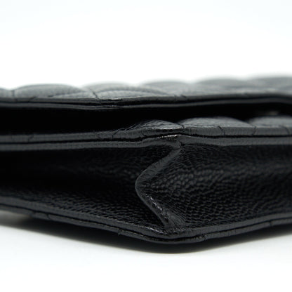 Chanel Caviar Classic Wallet on Chain black Caviar