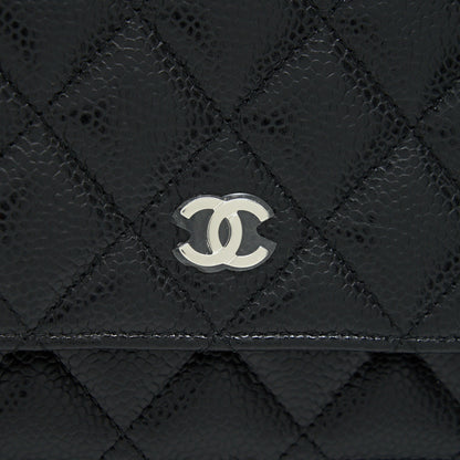 Chanel Caviar Classic Wallet on Chain black Caviar