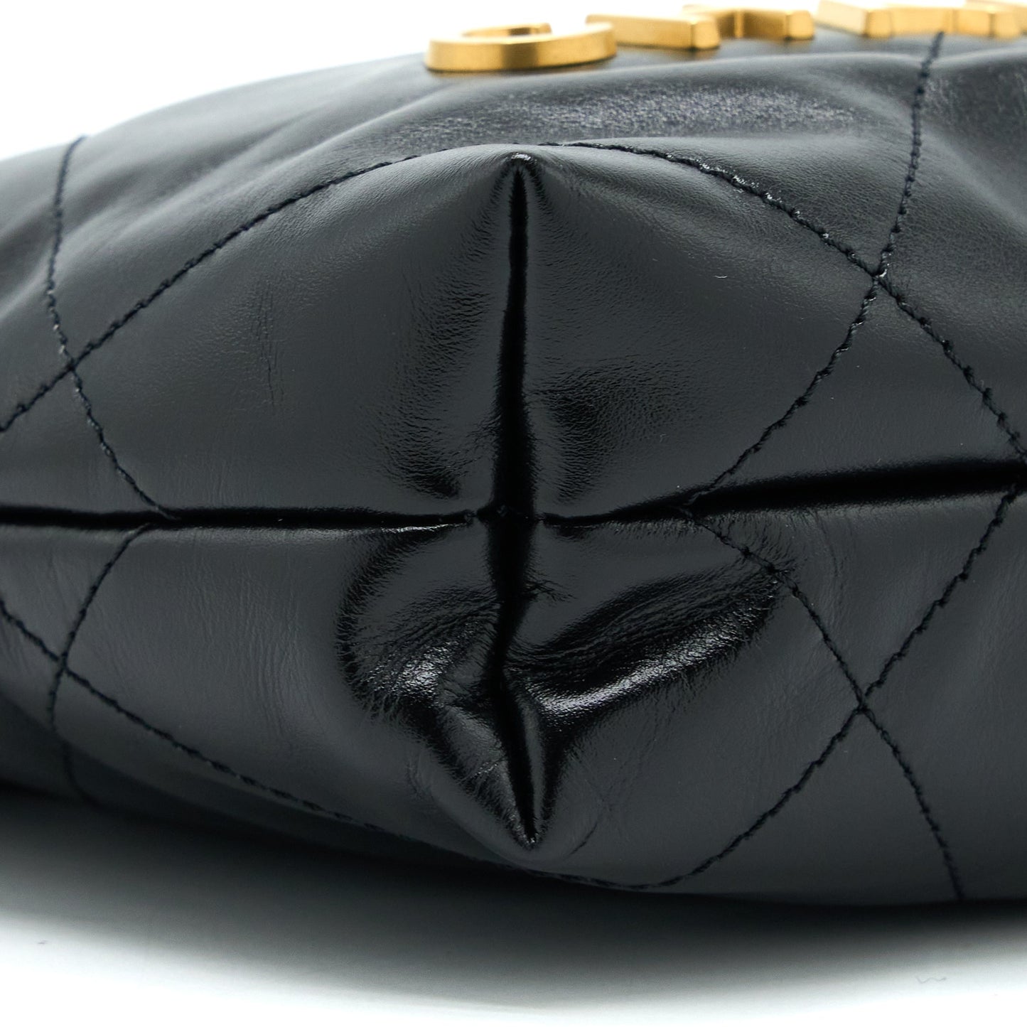 Chanel 23s Mini 22 Bag Shiny Calfskin Black Brushed (Microchip)