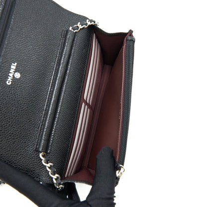 Chanel Caviar Classic Wallet on Chain black Caviar