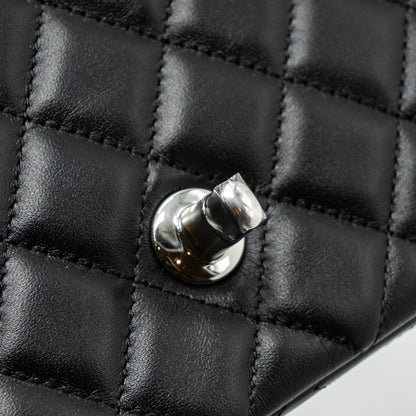 Chanel mini rectangular flap bag lambskin black  (MICrochip)