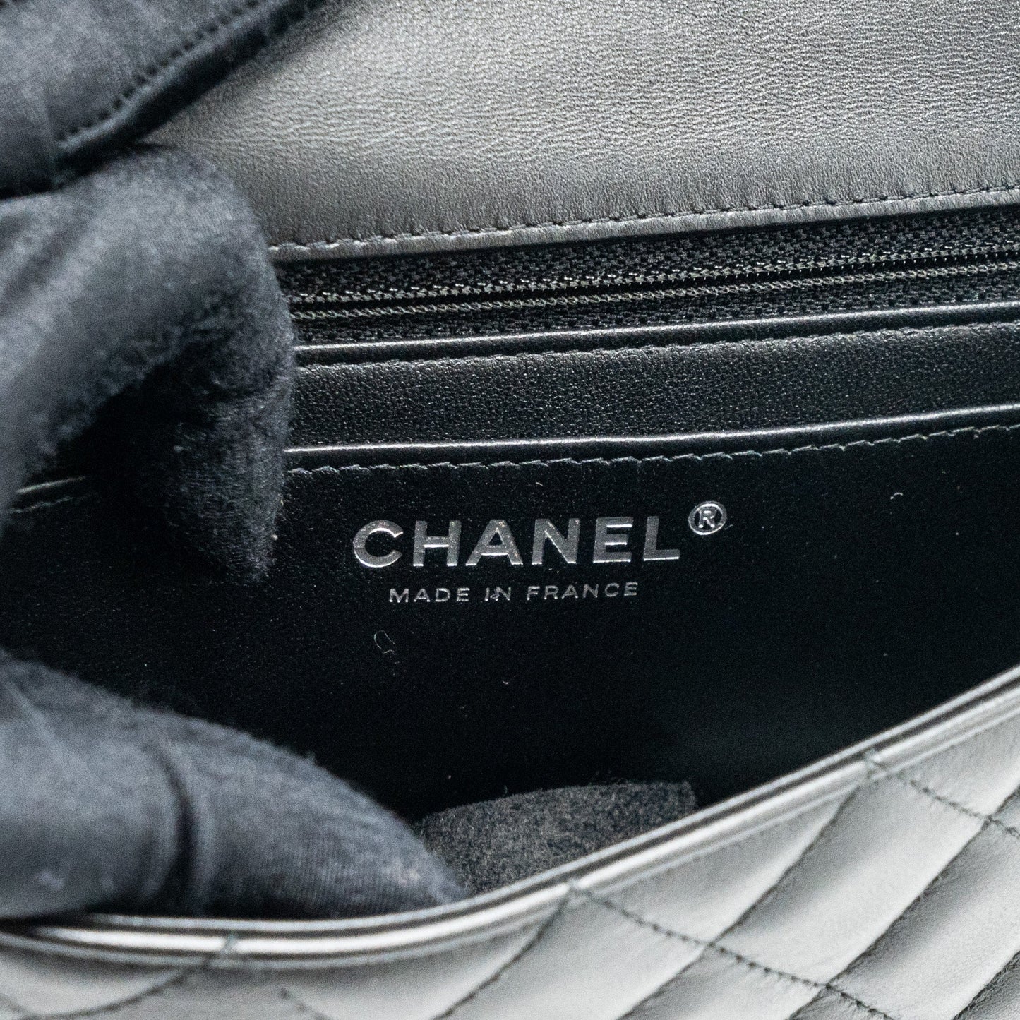 Chanel mini rectangular flap bag lambskin black  (MICrochip)
