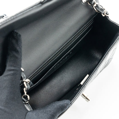 Chanel mini rectangular flap bag lambskin black  (MICrochip)