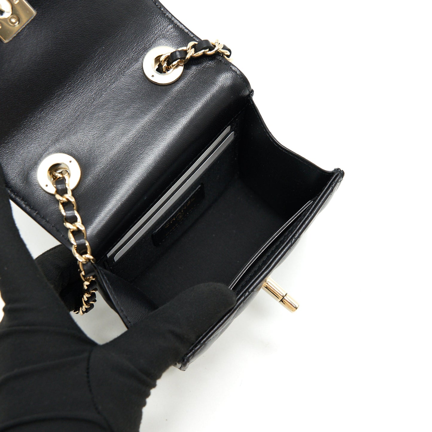 CHANEL MINI TRENDY CC CHAIN WALLET BLACK L