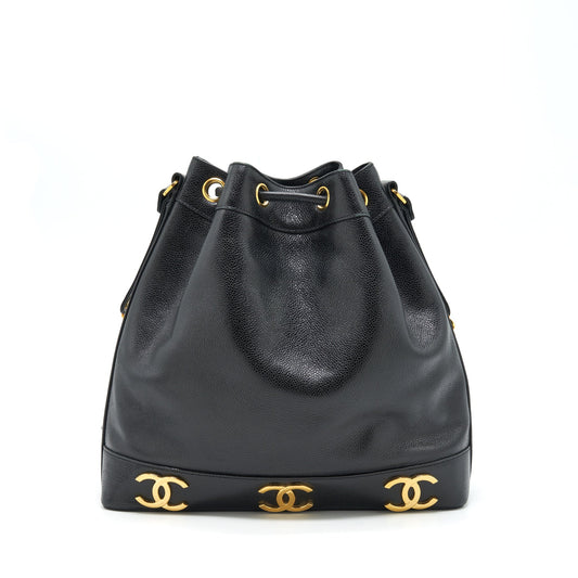 Chanel Vintage Bucket Bag Caviar Black