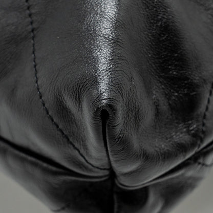 Chanel Medium 22 Shiny Calfskin Black  (microchip)