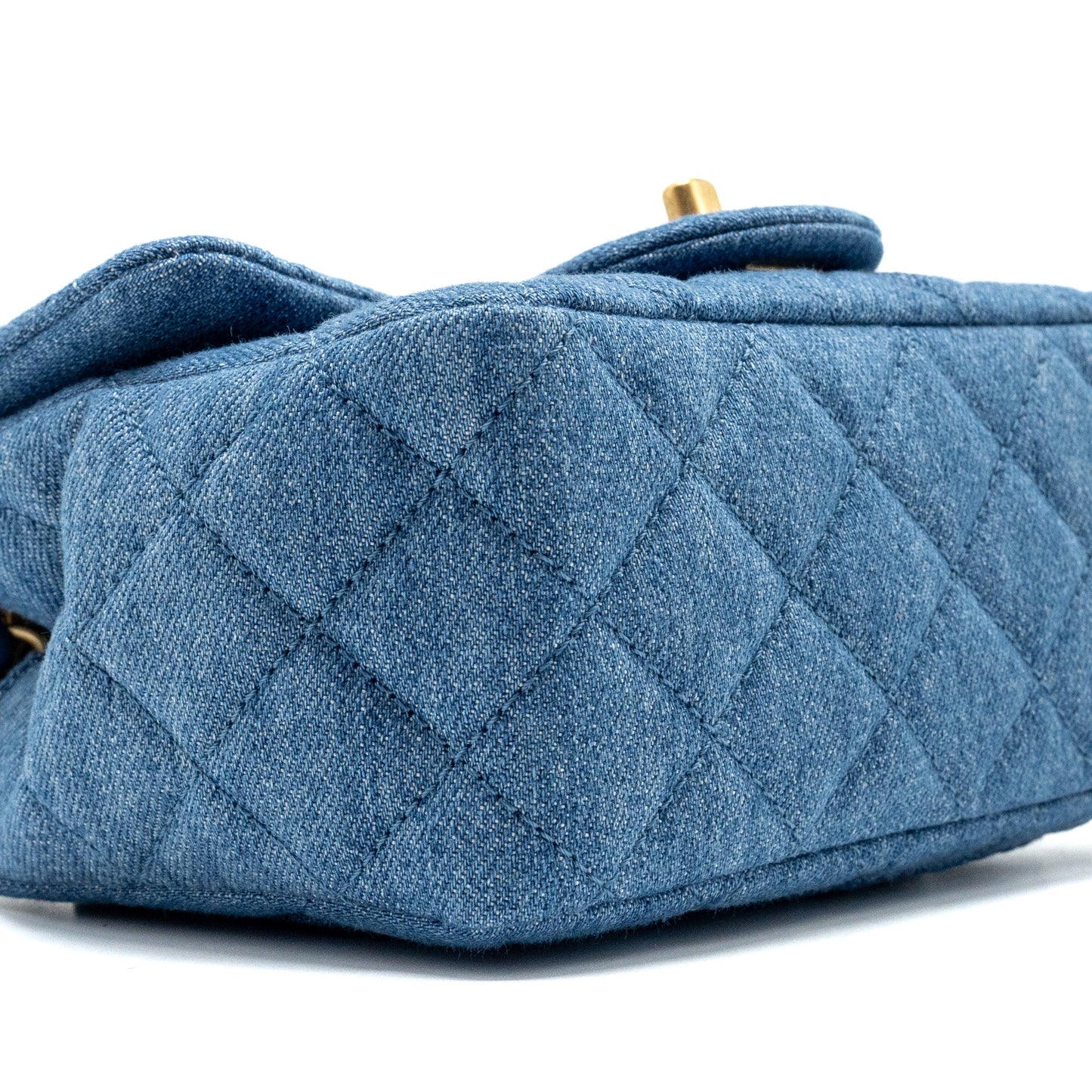 Chanel pearl crush mini square flap bag denim blue  (microchip)