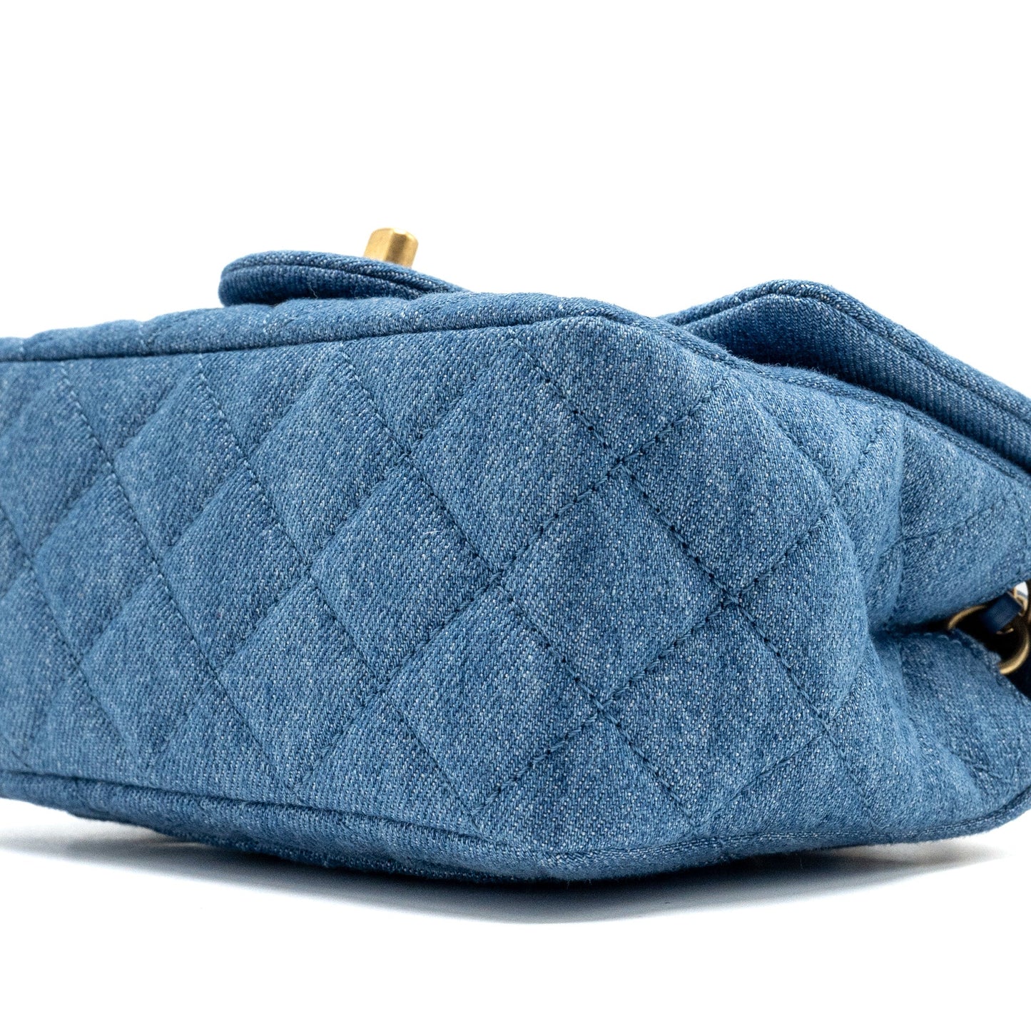 Chanel pearl crush mini square flap bag denim blue  (microchip)