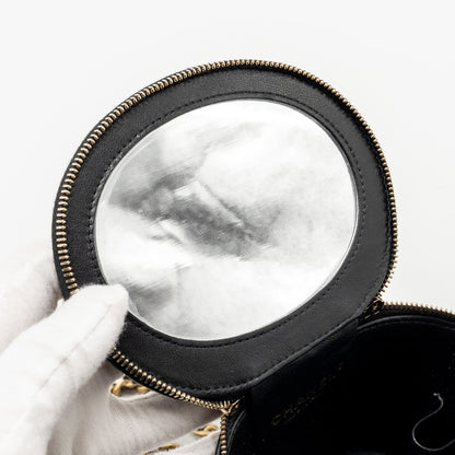 CHANEL Afternoon Tea Top Handle Vanity Case With Chain Lambskin Black  (Microchip)