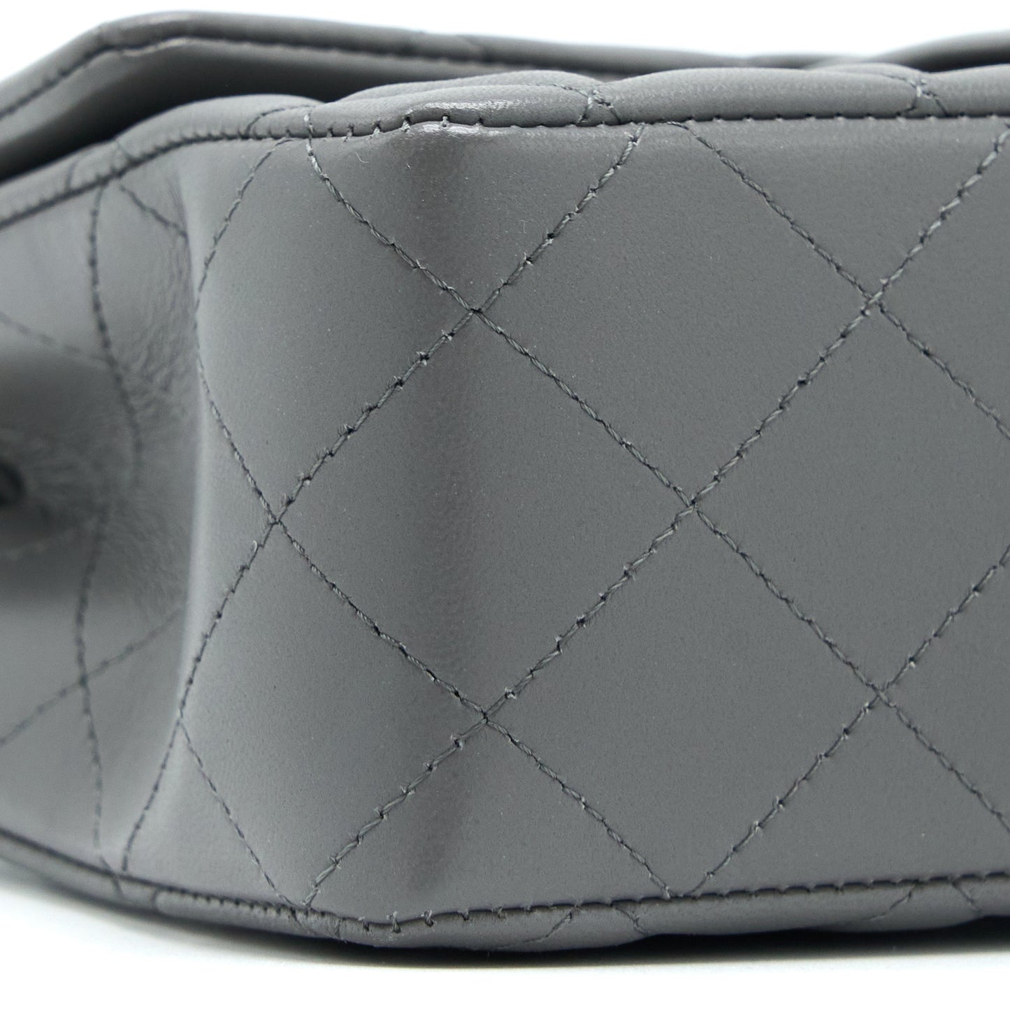 Chanel 22A Mini Rectangular Flap Bag Lambskin Grey L (Microchip)