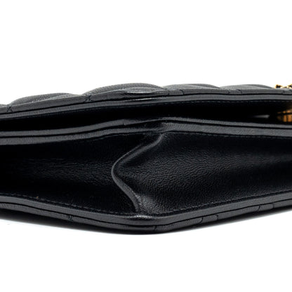 Chanel 23A clutch with chain lambskin black  (microchip)