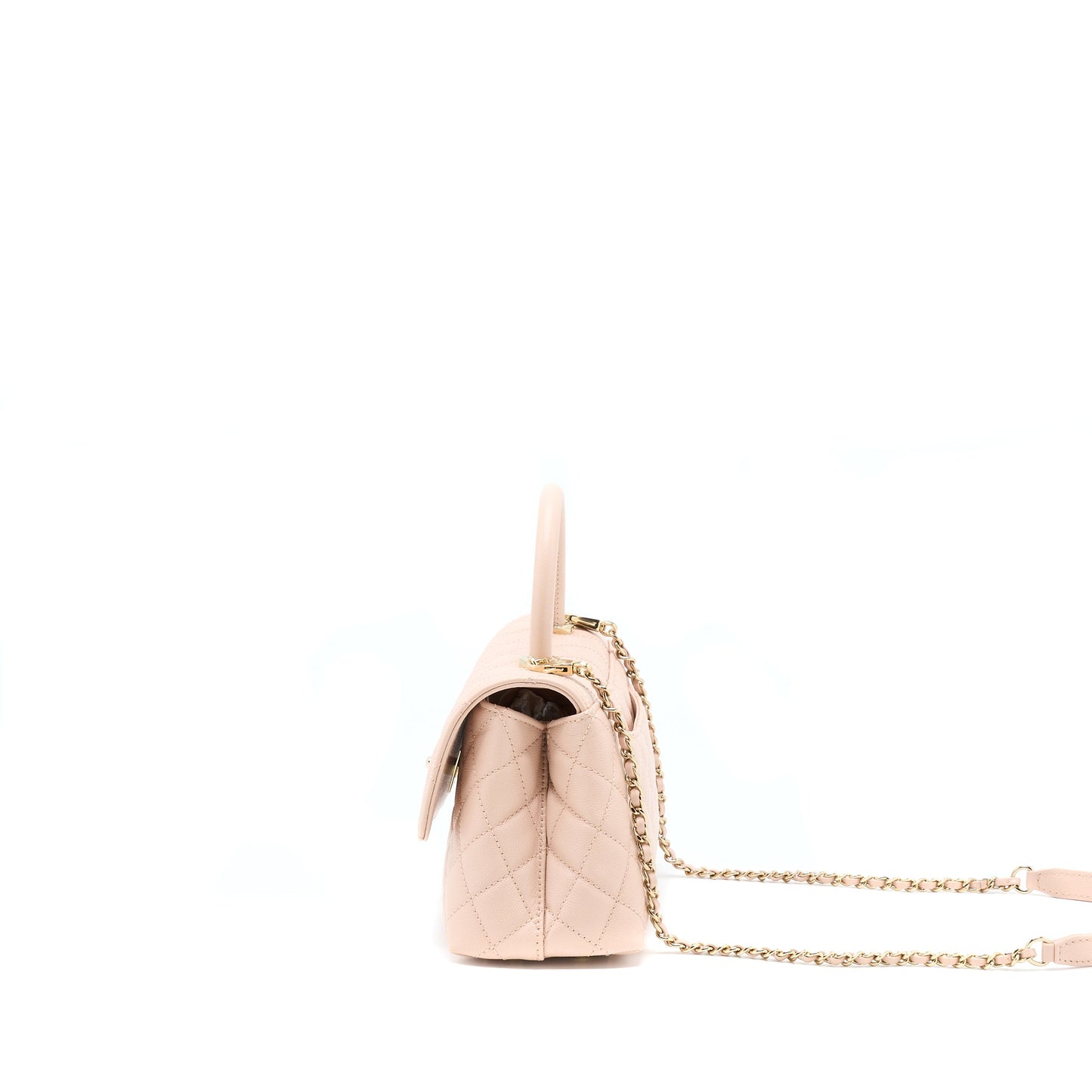 Chanel 21A Small Coco Handle Caviar ND022 Rose Clair / Light Pink L