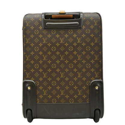 LOUIS VUITTON Pegase 55 Monogram Canvas Luggage Suitcase Travel Bag Brown