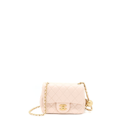 Chanel Pearl Crush Mini Square Lambskin Light Beige Brushed (Microchip)