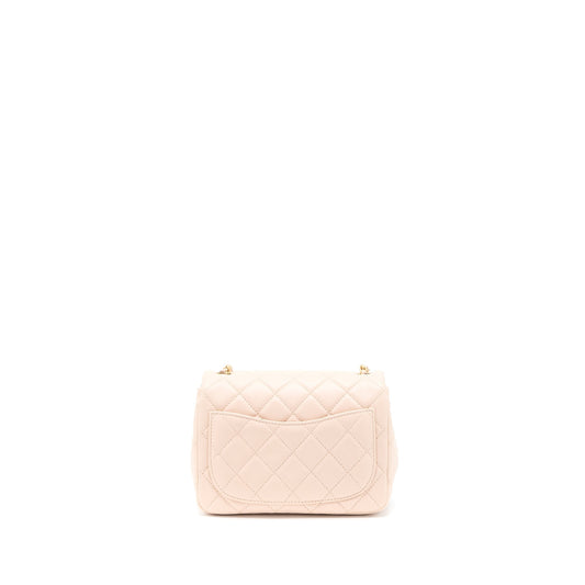 Chanel Pearl Crush Mini Square Lambskin Light Beige Brushed (Microchip)