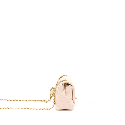 Chanel Pearl Crush Mini Square Lambskin Light Beige Brushed (Microchip)