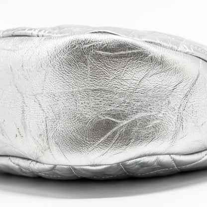 Chanel 31 BAG Quilted Crumpled Calfskin Metallic Silver