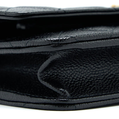 Chanel Letter Top Handle Wallet On Chain Caviar Black