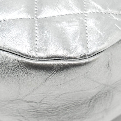 Chanel 31 BAG Quilted Crumpled Calfskin Metallic Silver