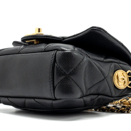 Chanel Mini Twist Your Button Flap Bag Caviar Black  (Microchip)