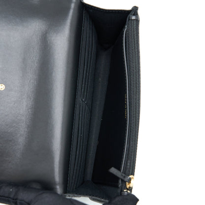 Chanel Letter Top Handle Wallet On Chain Caviar Black
