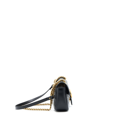 Gucci Small Marmont Shoulder Bag Calfskin Black