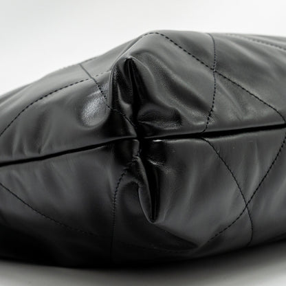 Chanel Medium 22 Bag Shiny Calfskin Black  (microchip)