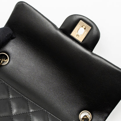 Chanel Mini Rectangular Flap Bag Lambskin Black L (Microchip)