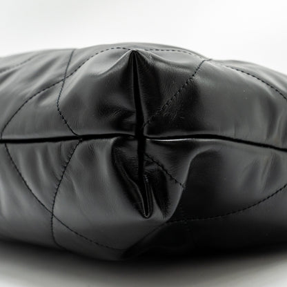 Chanel Medium 22 Bag Shiny Calfskin Black  (microchip)